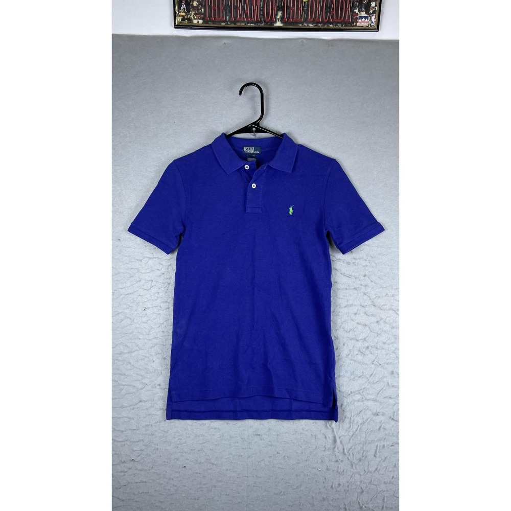 Polo Ralph Lauren Polo Shirt Youth Medium 10-12 Blue‎ Solid Pony Logo Casual